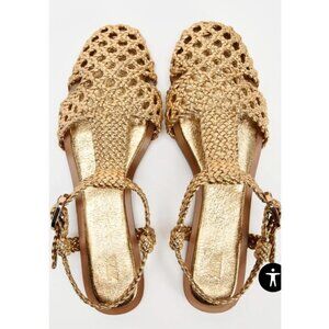 ZARA FLAT CAGE SANDALS Size EU 37/US 6.5